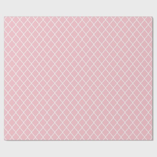 Roze Latticework, Quatrefoil, Marokkaanse Trellis Cadeaupapier (Vlak)