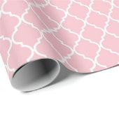 Roze Latticework, Quatrefoil, Marokkaanse Trellis Cadeaupapier (Rol Hoek)