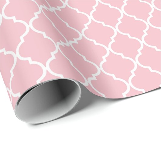 Roze Latticework, Quatrefoil, Marokkaanse Trellis Cadeaupapier (Rol Hoek)
