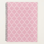 Roze Latticework, Quatrefoil, Marokkaanse Trellis Planner (Voorkant)