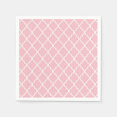 Roze Latticework, Quatrefoil, Marokkaanse Trellis Servetten (Voorkant)