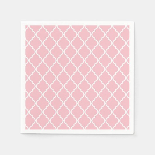 Roze Latticework, Quatrefoil, Marokkaanse Trellis Servetten (Voorkant)