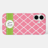 Roze Latticework, Quatrefoil, Trellis, Monogram Case-Mate iPhone Case (Achterkant (horizontaal))