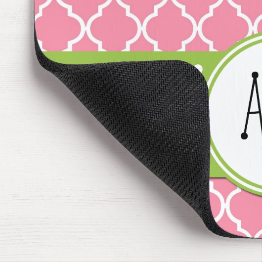 Roze Latticework, Quatrefoil, Trellis, Monogram Muismat (Hoek)