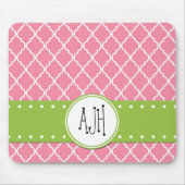 Roze Latticework, Quatrefoil, Trellis, Monogram Muismat (Voorkant)