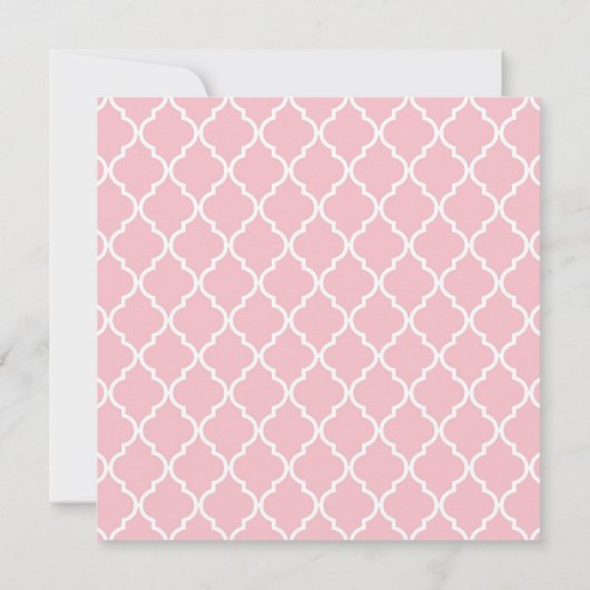 Roze Latticework, Quatrefoil, Trellis, Sweet 16 Kaart (Achterkant)
