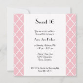 Roze Latticework, Quatrefoil, Trellis, Sweet 16 Kaart (Voorkant)