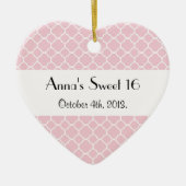 Roze Latticework, Quatrefoil, Trellis, Sweet 16 Keramisch Ornament (Voorkant)