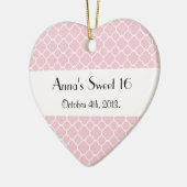 Roze Latticework, Quatrefoil, Trellis, Sweet 16 Keramisch Ornament (Links)