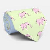 Roze Laughing Elephant Stropdas (Opgerold)