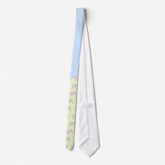 Roze Laughing Elephant Stropdas (Achterkant)