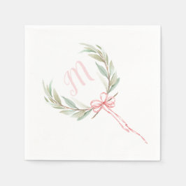 Roze Laurel Crest Ribbon Servet