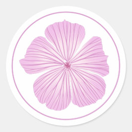 Roze Lavatera Bloem Ronde Sticker