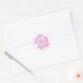 Roze Lavatera Bloem Ronde Sticker