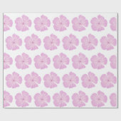 Roze Lavatera Bloemen op Wit Cadeaupapier (Vlak)