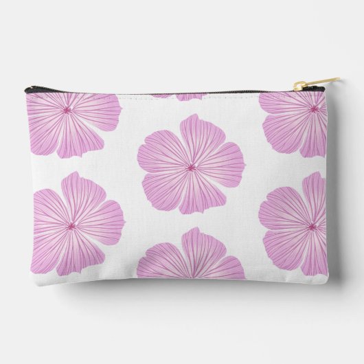 Roze Lavatera Bloemen op Wit Etui (Achterkant)