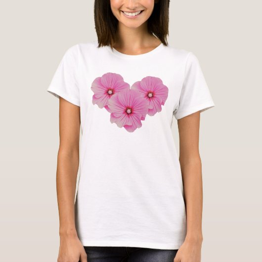 Roze Lavatera Tshirt (Voorkant)