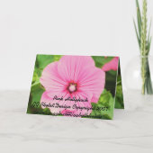 Roze Lavatera Verjaardag Kaart (Achterkant)