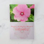 Roze Lavatera Verjaardag Kaart (Binnen)