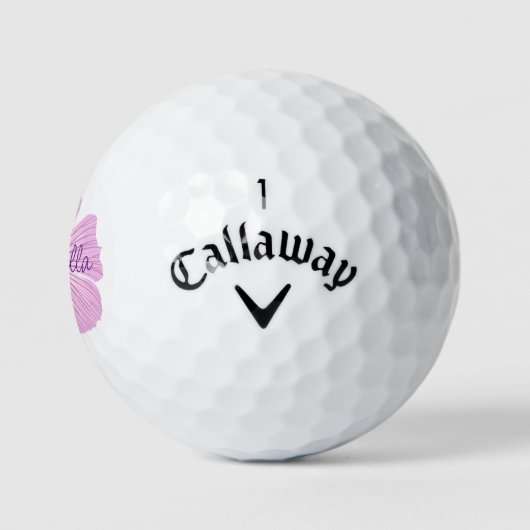 Roze lavaterabloem golfballen (Logo)