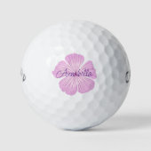 Roze lavaterabloem golfballen (Voorkant)