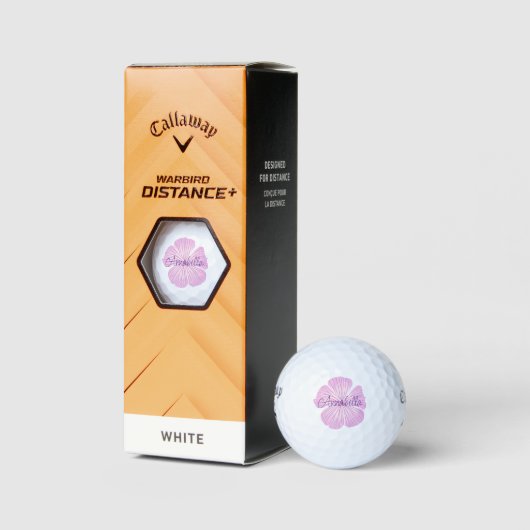 Roze lavaterabloem golfballen (Verpakking)