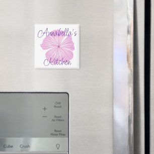Roze lavaterabloem magneet