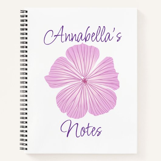 Roze lavaterabloem notitieboek (Voorkant)