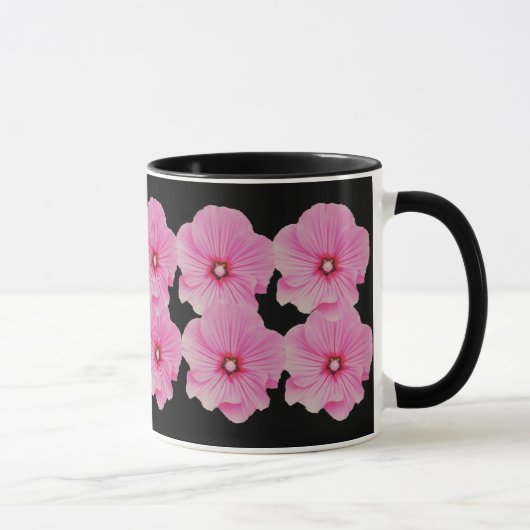 Roze Lavateras Design Mok (Rechts)