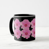 Roze Lavateras Design Mok (Voorkant links)