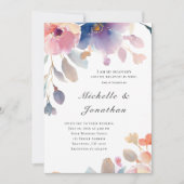 Roze Lavendel Bloem Christelijk Bijbelvers Bruilof Kaart (Voorkant)