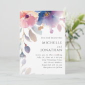 Roze Lavendel Bloemen Christelijk Bijbelvers Bruil Kaart (Staand voorkant)