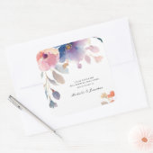 Roze Lavendel Bloemen Christelijk Bijbelvers Bruil Vierkante Sticker (Envelop)