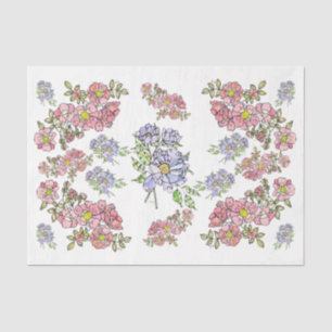 Roze & Lavendel Bloemen + Decoupage Weefsel Papier