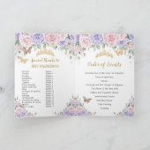 Roze Lavendel Bloemen Quinceañera Orde der Gebeurt Programma (Binnen)