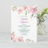 Roze Lavendel Bloemen Vrijgezellenfeest Kaart (Staand voorkant)