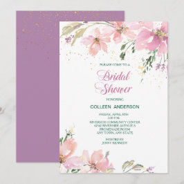 Roze Lavendel Bloemen Vrijgezellenfeest Kaart