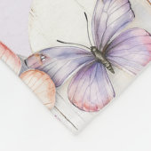 Roze Lavendel Bloemhart Vlinders Verjaardag Fleece Deken (Hoek)