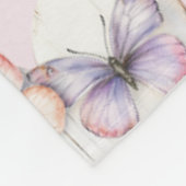 Roze Lavendel Bloemhart Vlinders Verjaardag Fleece Deken (Hoek)