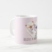 Roze Lavendel Bloemig Hart Vlinders Koffiemok (Voorkant links)