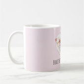 Roze Lavendel Bloemig Hart Vlinders Koffiemok (Links)