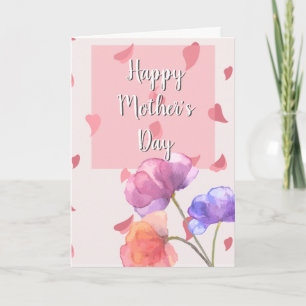 Roze & Lavendel Bloemrijke Moederdagkaart Kaart