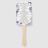 Roze Lavendel Blooms Trouwprogramma Handwaaier (Achterkant)