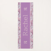 Roze Lavendel Elegant Eenvoudig Minimaal Monogram Yogamat (Achterkant)