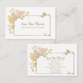 ** Roze Lavendel Elegante Gouden Glitter Bloem Visitekaartje (Voorkant / Achterkant)