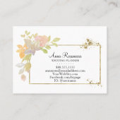 *~* Roze Lavendel Elegante Waterverf Goudbloem Visitekaartje (Achterkant)