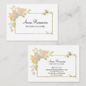 *~* Roze Lavendel Elegante Waterverf Goudbloem Visitekaartje (Voorkant / Achterkant)