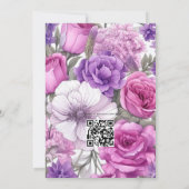 Roze-Lavendel en bijna-Mauve Bloemenbruiloft Kaart (Achterkant)