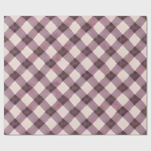  roze, lavendel en bruin geruite cadeauverpakking cadeaupapier (Vlak)