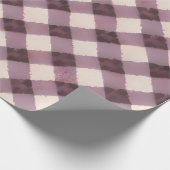 roze, lavendel en bruin geruite cadeauverpakking cadeaupapier (Hoek)